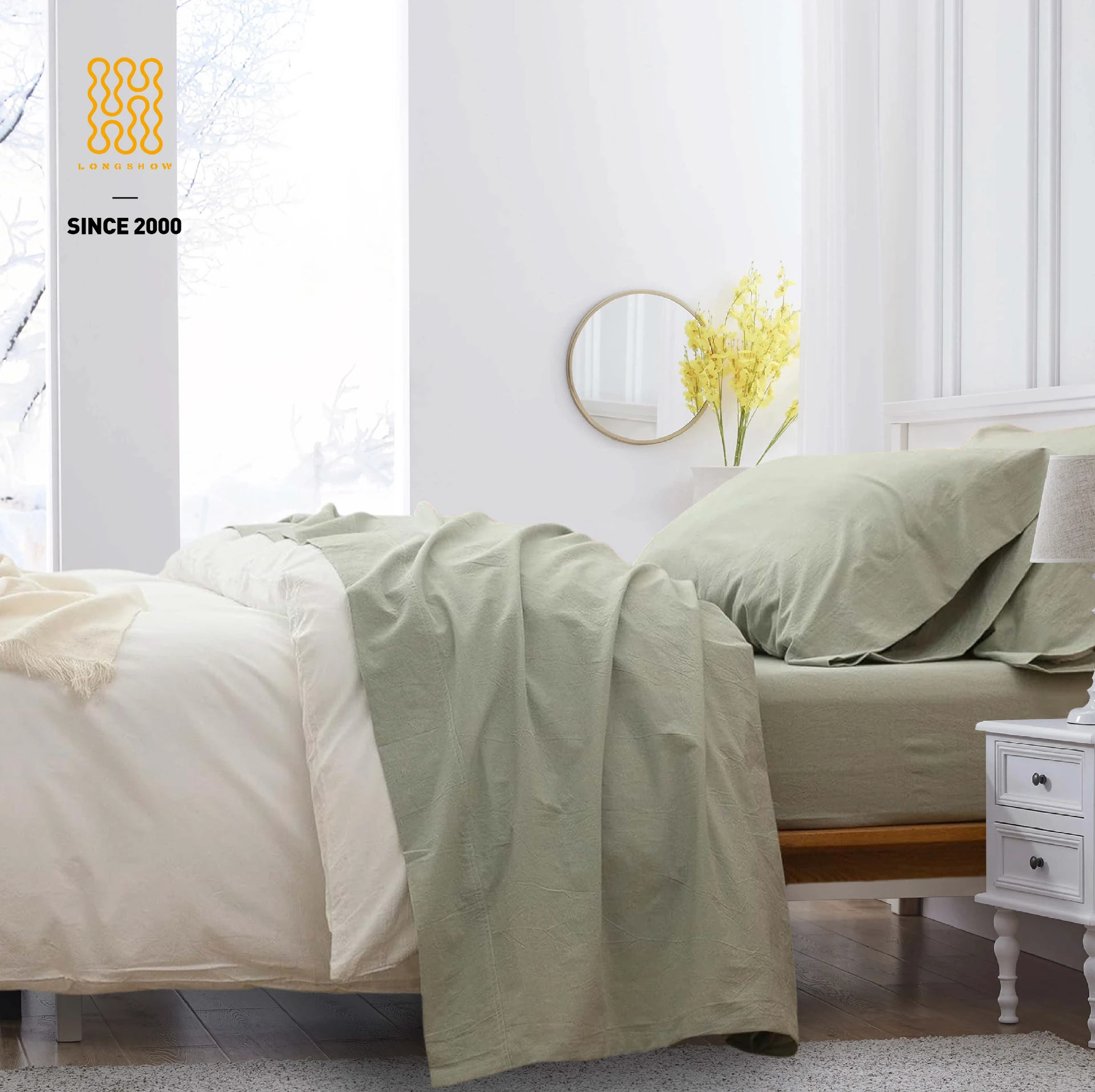 Wholesale washed linen bedding set bulk deals