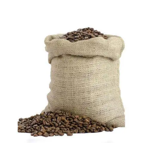 Eco-friendly jute sacks for packing coffee beans.