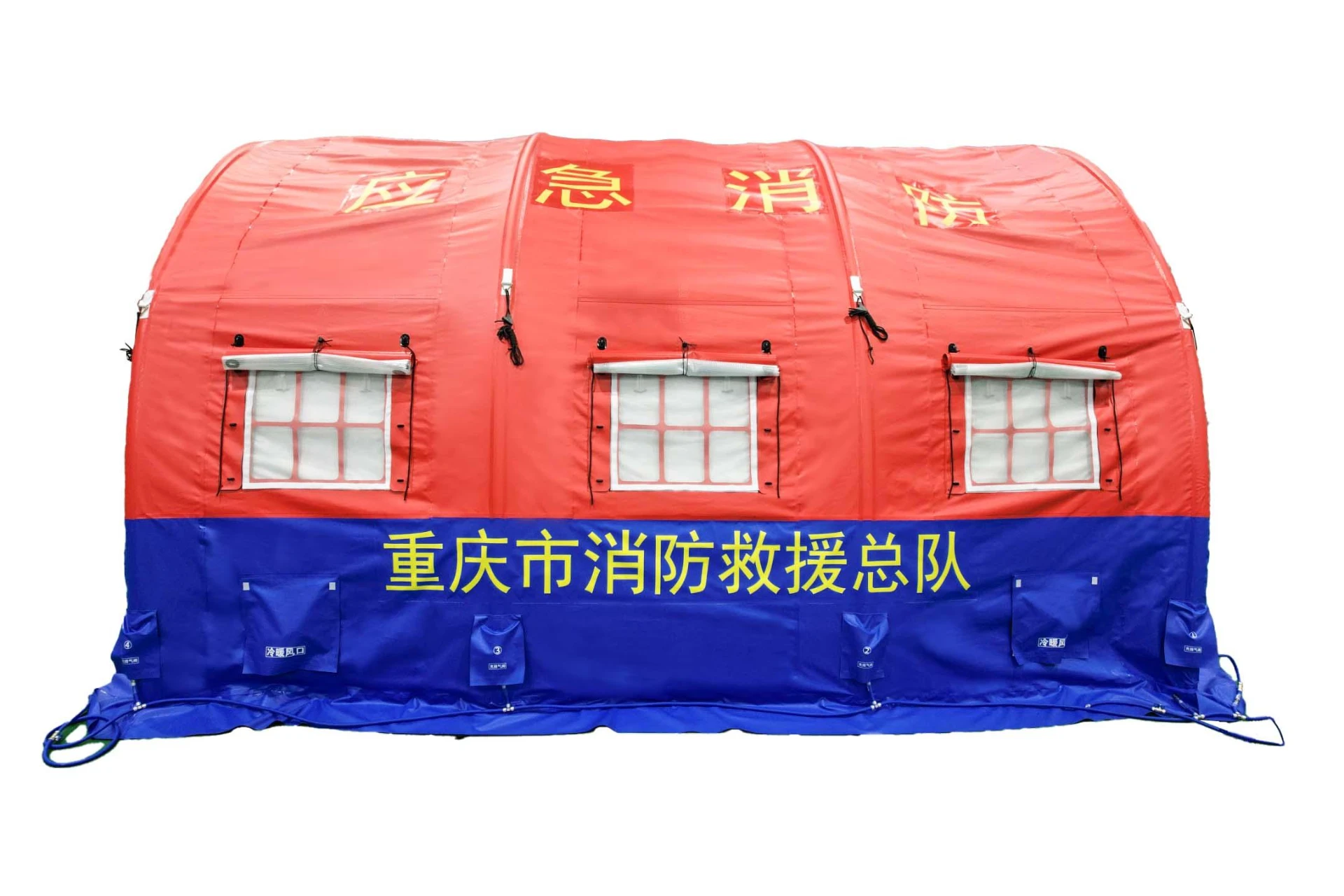 High-pressure inflatable fire tent