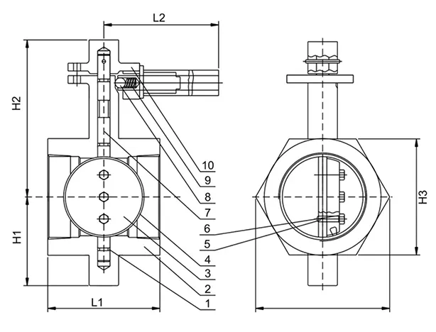 butterfly valve flange end