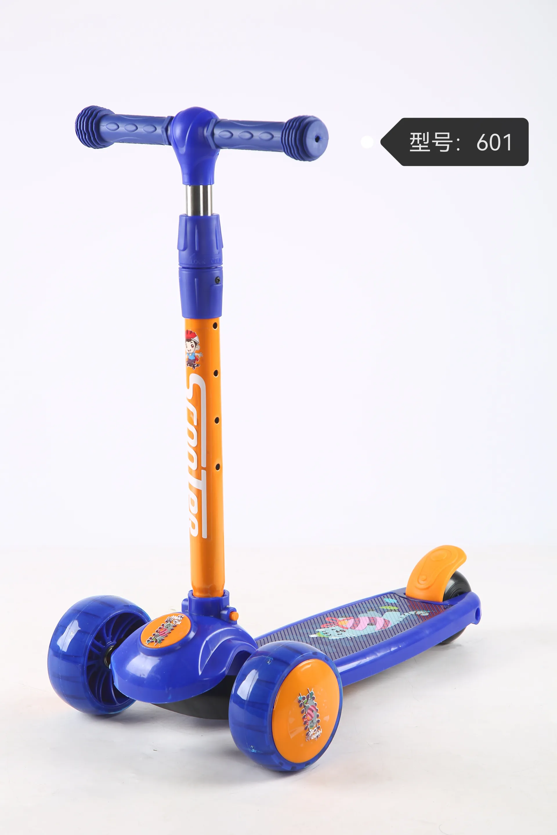 New Wholesale 3 PU Wheels Kids Foldable Kick Scooter With Light Kids Outdoor Foot Scoote