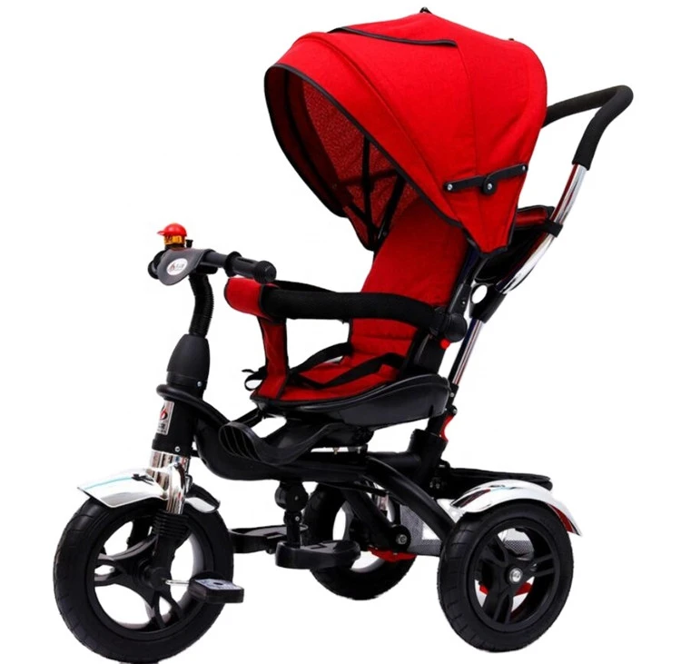 4 in 1 Push Handle Kids Tricycle Rotating Seat Multi-functional Baby Tricycle Children Three Wheels Bike Ride on Car