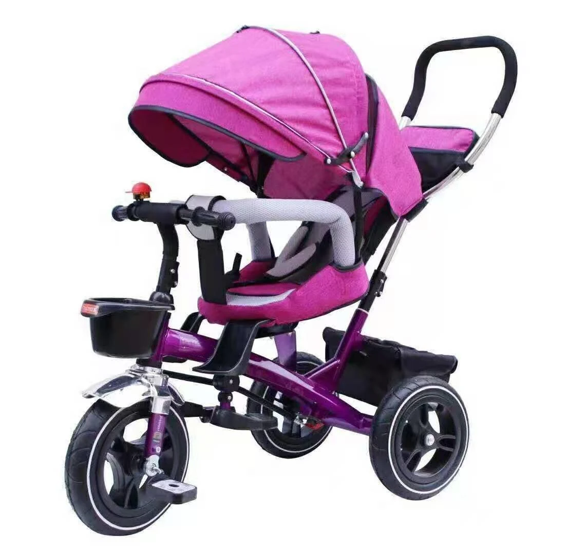 New Children Trike Stroller Pram Bike Rickshaw Twin Baby Tricycle 4 in 1 Hebei Factory Best Quality