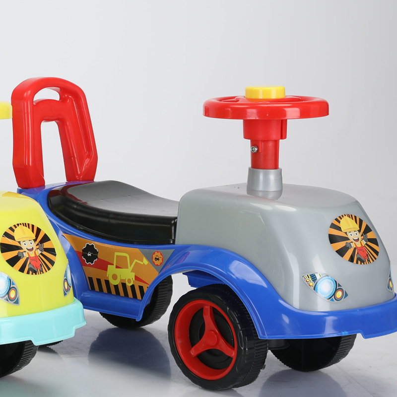 Kids Push Car, Ride-On & Baby Swing Car w/ Light & Music
