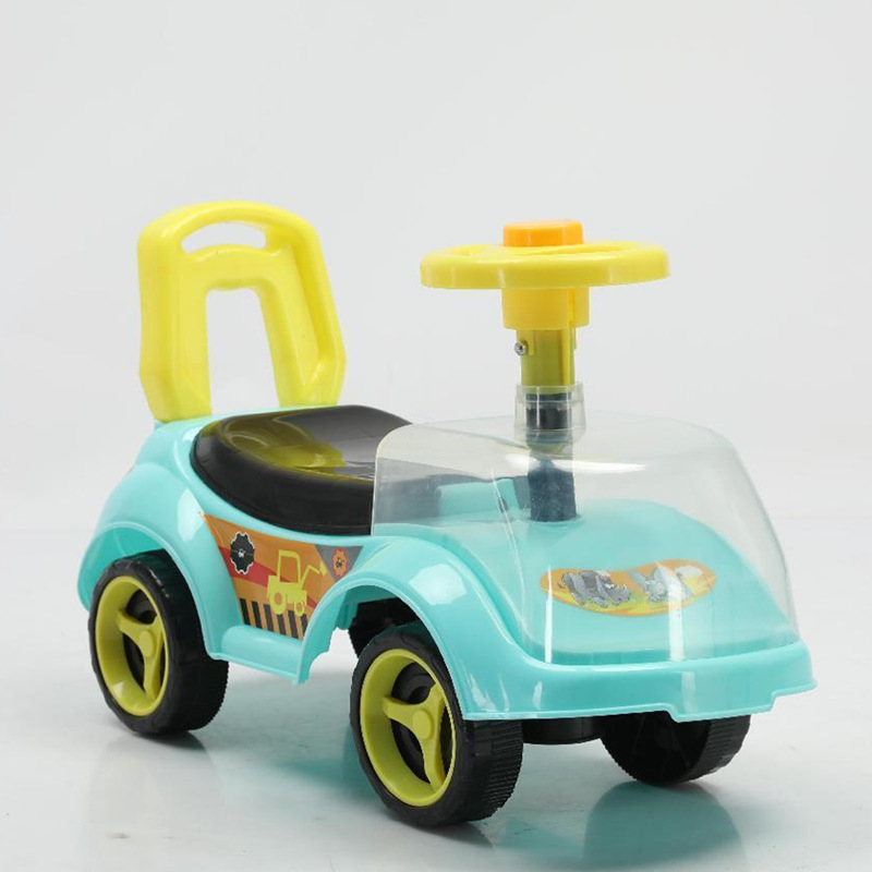 Kids Push Car, Ride-On & Baby Swing Car w/ Light & Music