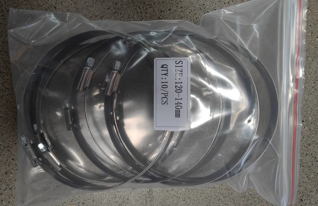 What are the sizes of DINSEN hose clamp packaging?