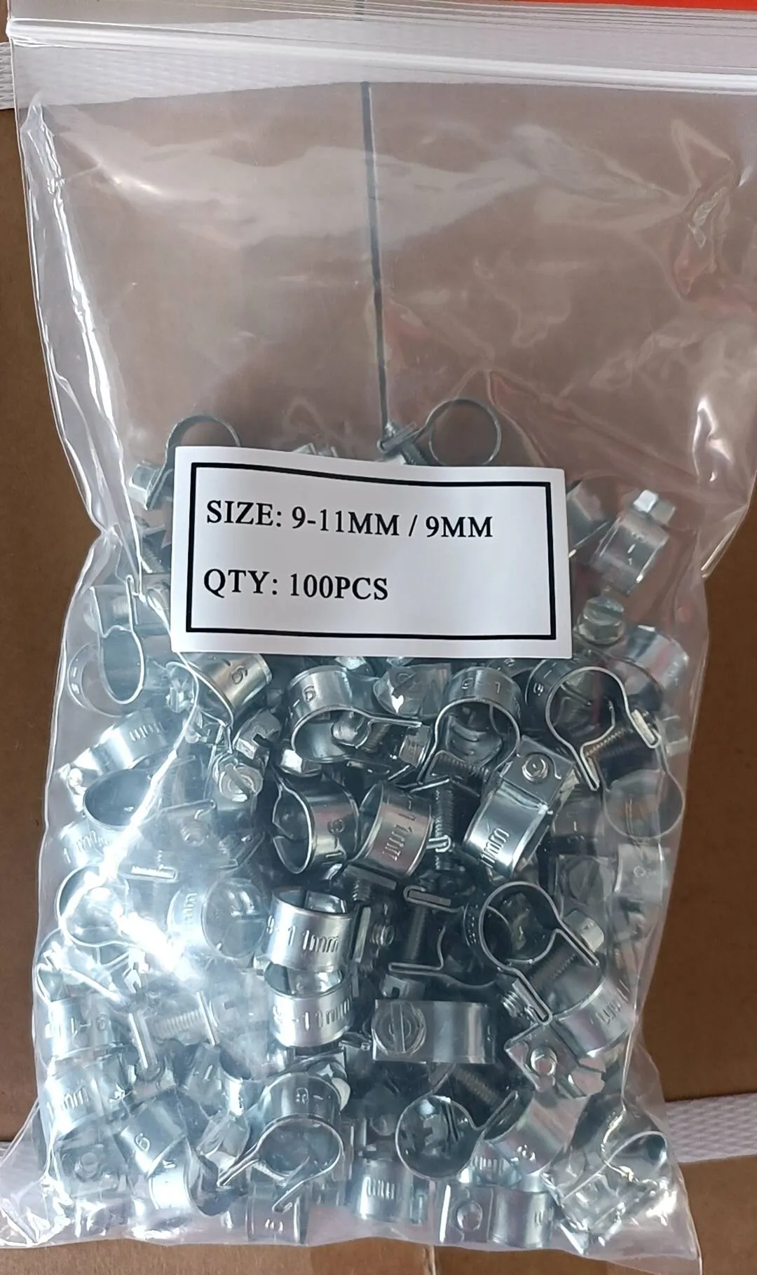 What are the sizes of DINSEN hose clamp packaging?