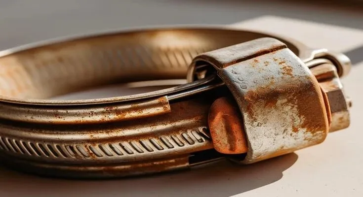 brown rust hose clamp