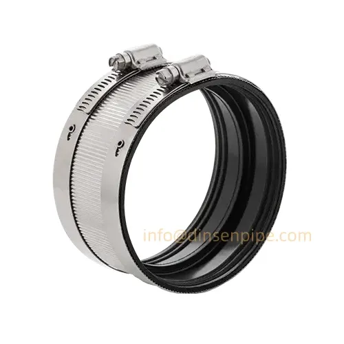 Type a cast iron pipe to pvc pipe coupling