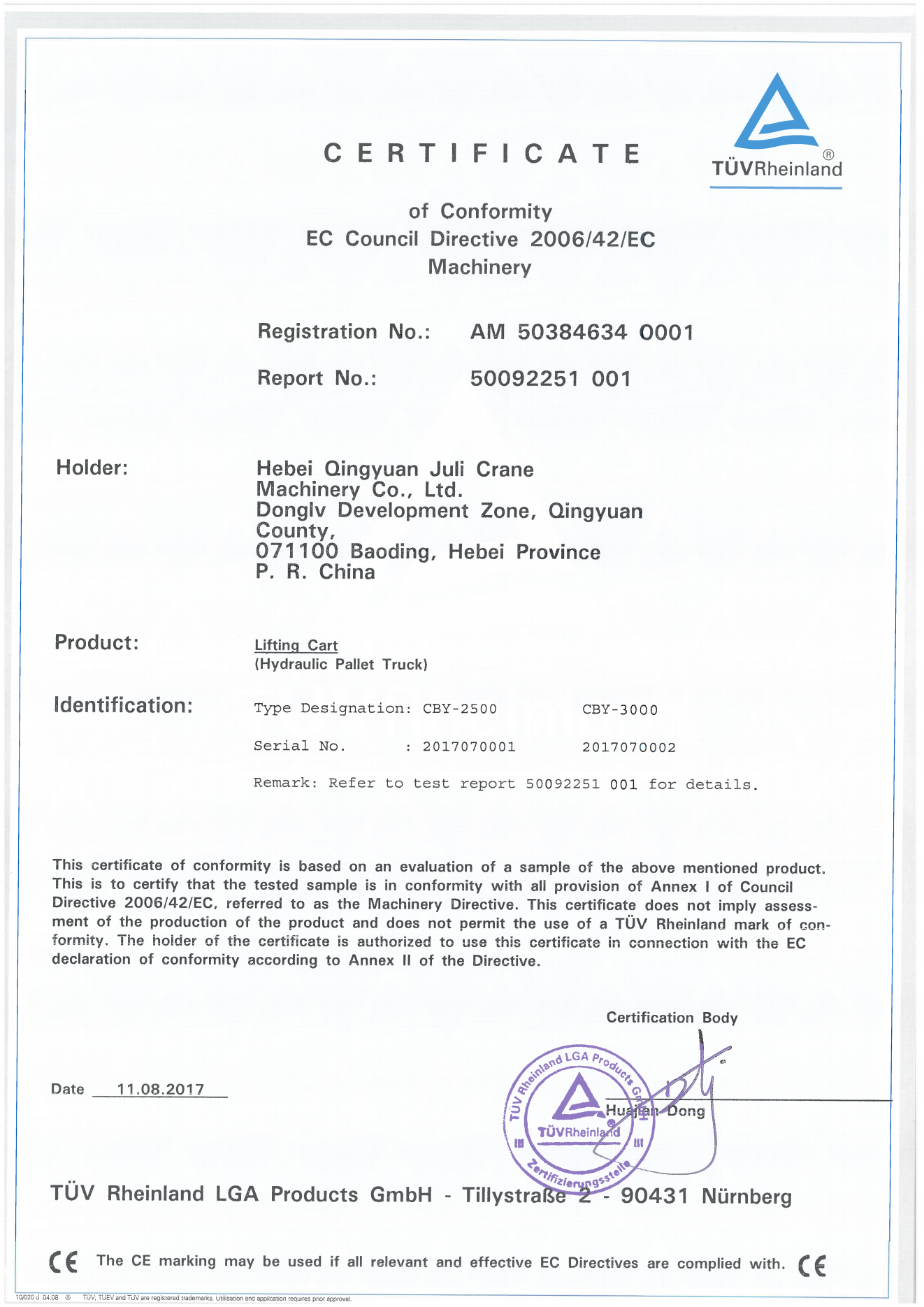 Hand Pallet Truck CE