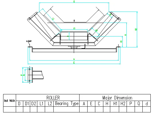 carrying idler frame