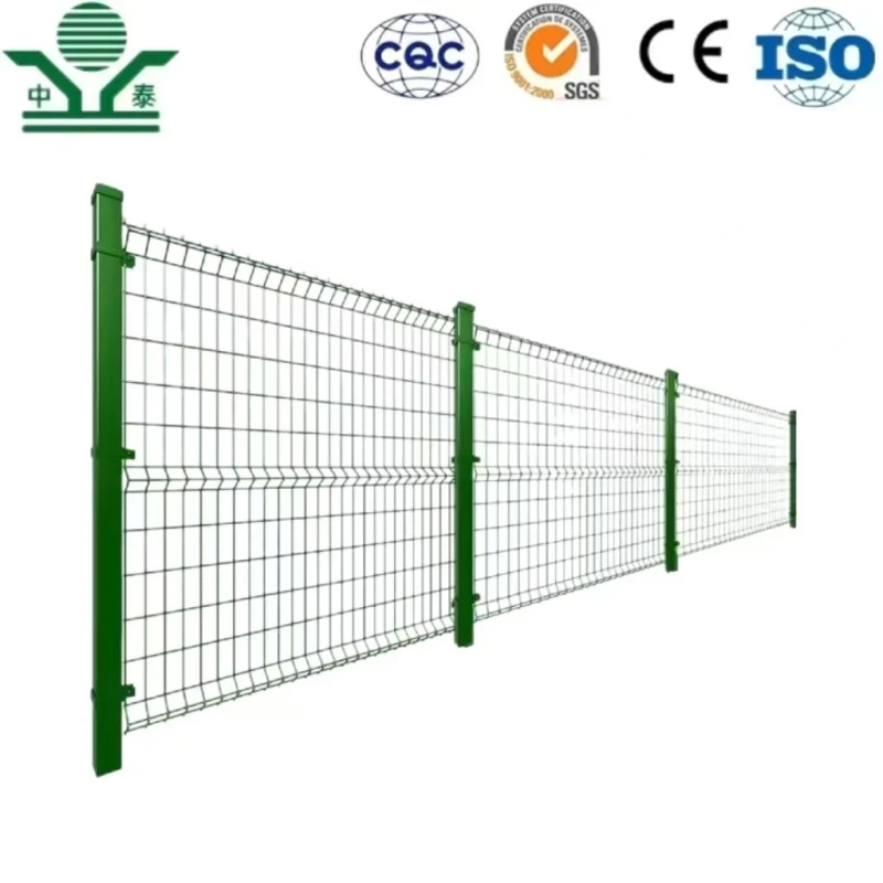 Zhongtai Outdoor Security PVC Green Coating 3D Curved Welded Wire Mesh Fence