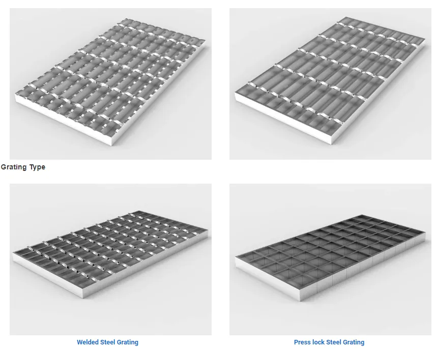 Zhongtai Carbon Steel Bar Grating China Factory Bathroom Shower Grate 2 - 1/4 Inch X 3/16 Inch Heavy Duty Steel Floor Grating