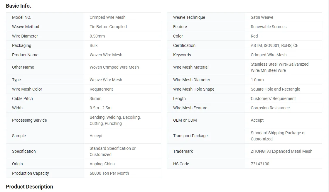 Vibrating Stones Vibrating Crimped Woven Wire Mesh China Manufacturing 22 Gauge 19 Gauge 6 Gauge Coal Crimped Wire Mesh