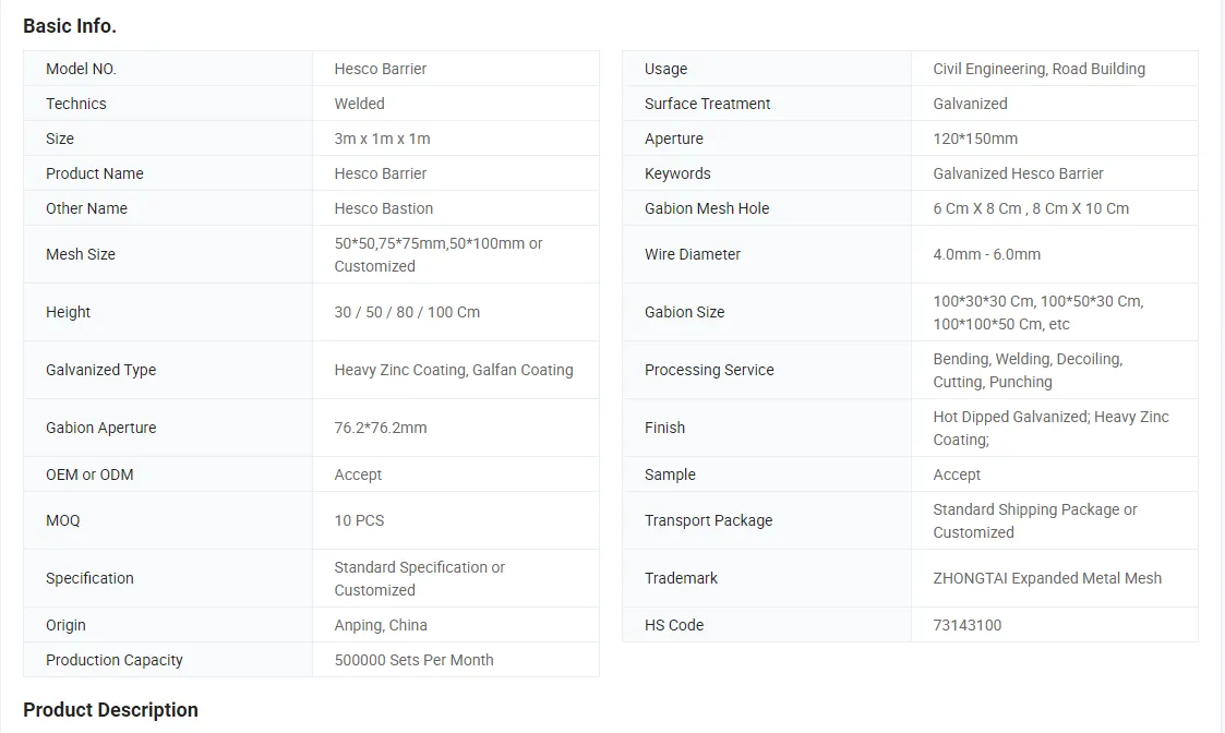 Factory Prices Cost PVC Coated Galvanized Hexagonal Gabion Basket Wall Gabion Box
