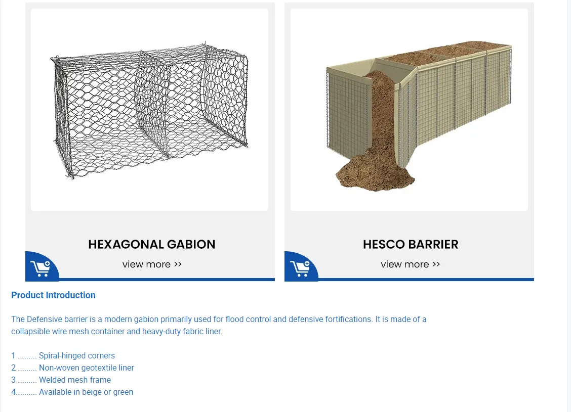 Factory Prices Cost PVC Coated Galvanized Hexagonal Gabion Basket Wall Gabion Box