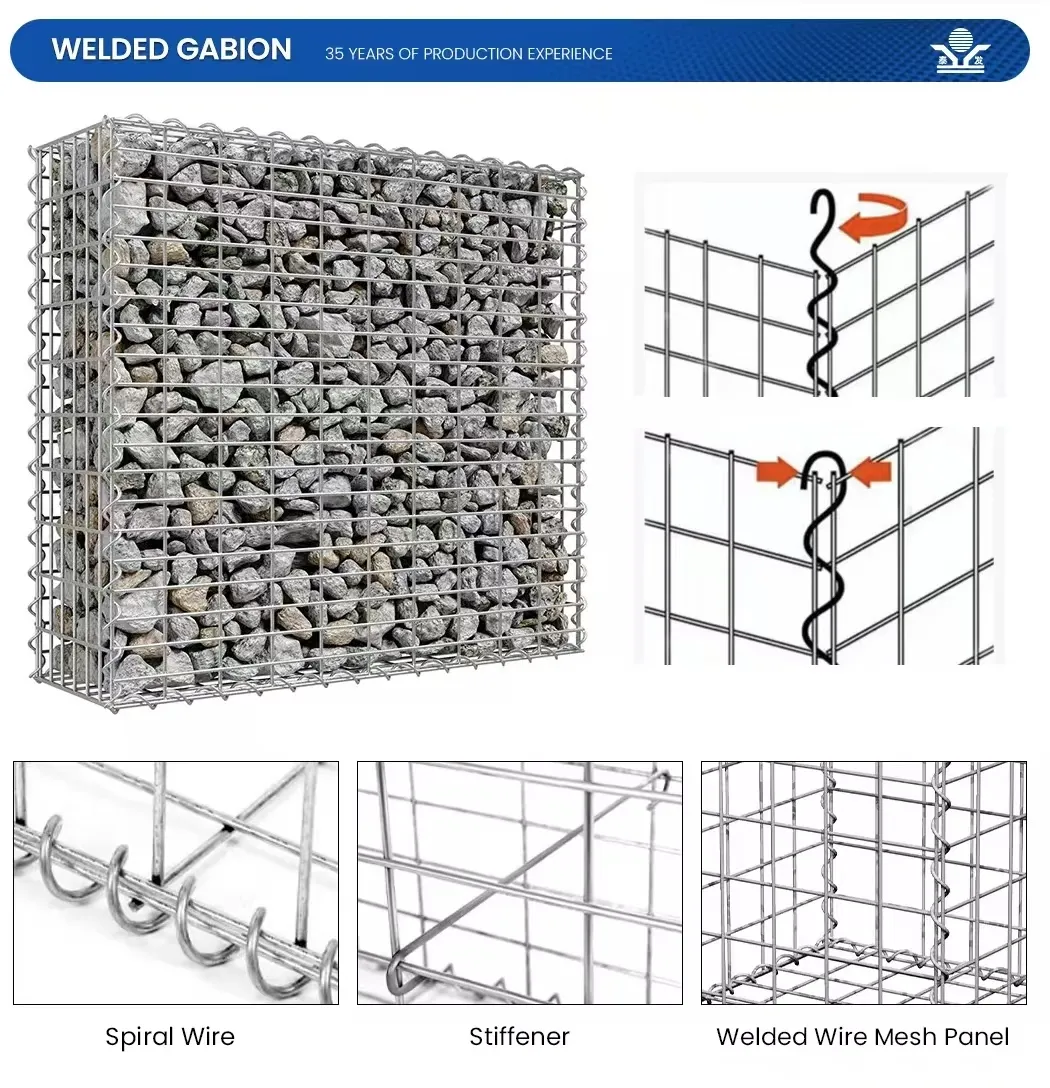 Factory Supplier Galvanized/ PVC Coated Woven Wire Mesh Gabion Basket