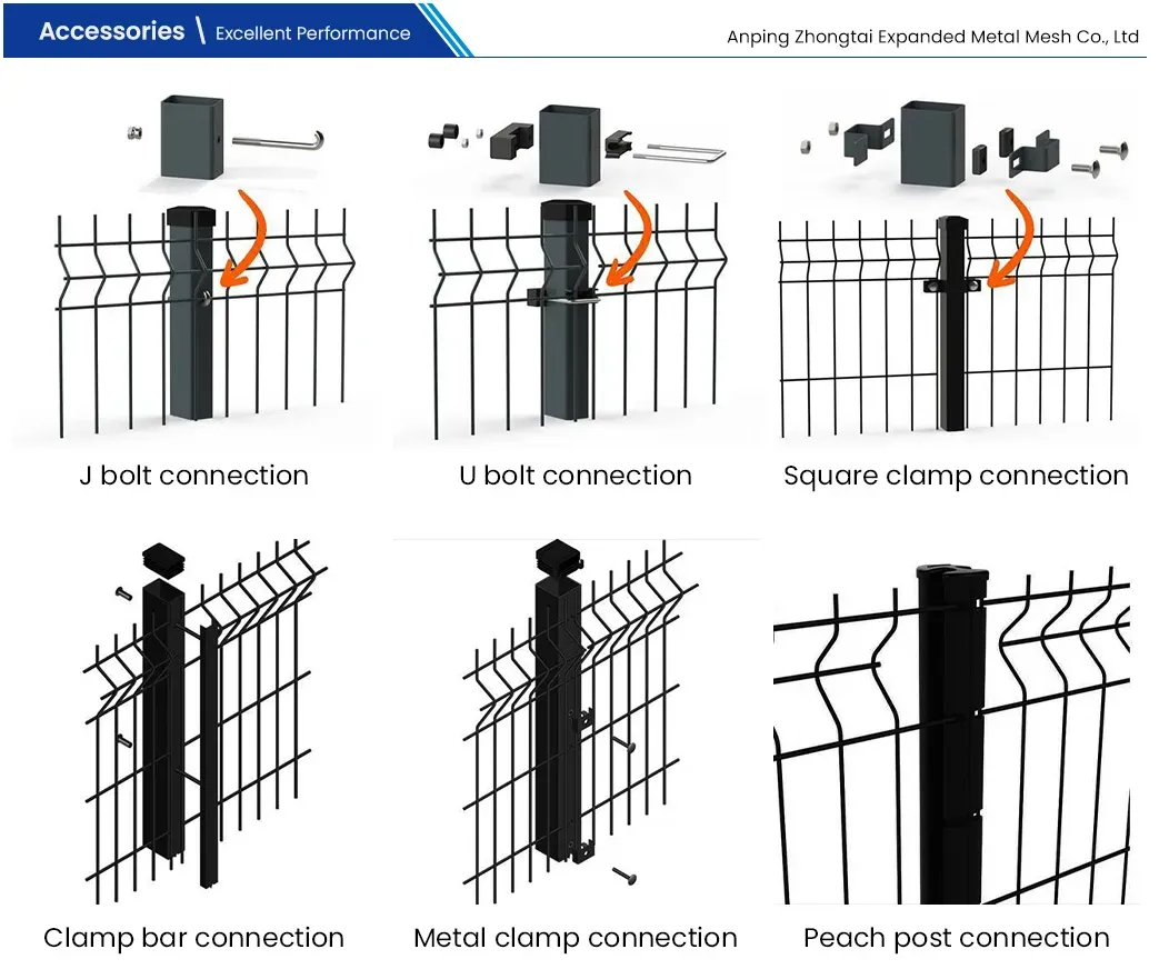 Zhongtai Factory Supply Security Fence 3D Bending Welded Wire Mesh Fencing