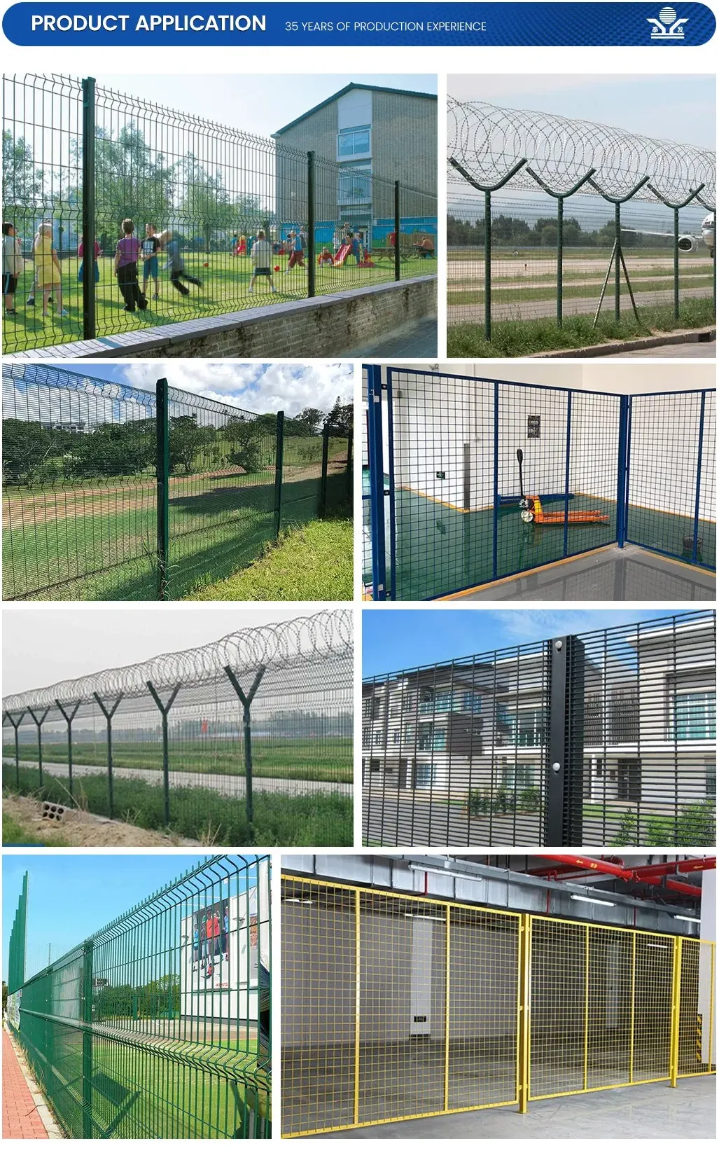 Zhongtai PVC/ Powder Coated Steel Iron 3D Welded Wire Mesh Fence
