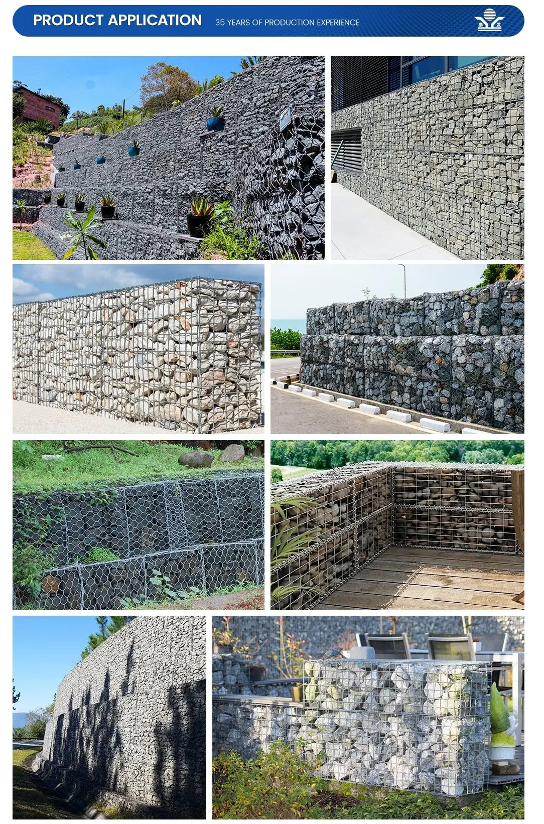 Factory Supplier Galvanized/ PVC Coated Woven Wire Mesh Gabion Basket