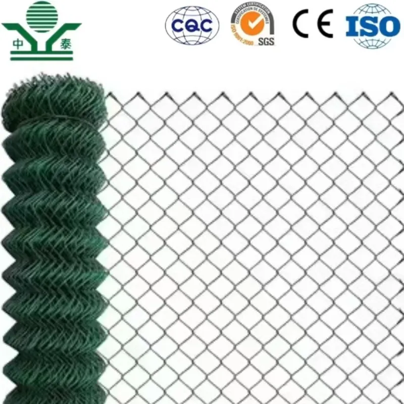 Zhongtai PVC Coated Galvanized Diamond Hole Chain Link Mesh Fence