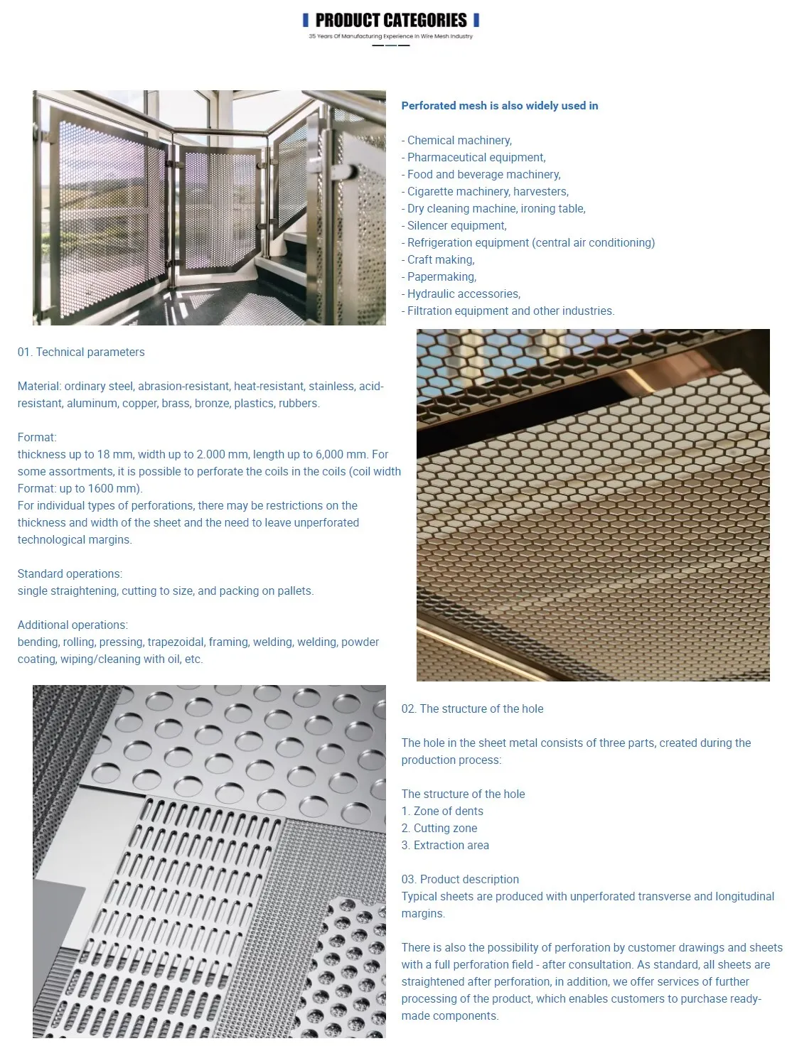 Zhongtai Stainless Steel Perforated Metal Sheet Filter Screen Round Hole Punching Plate Metal Mesh