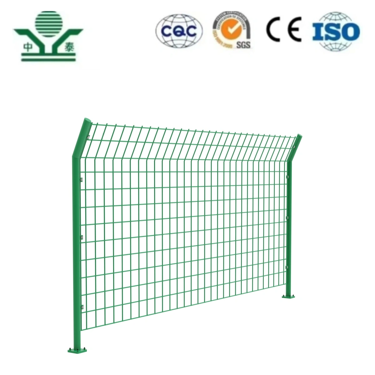 Zhongtai PVC/ Powder Coated Double Edged Steel Iron 3D Welded Wire Mesh Fence