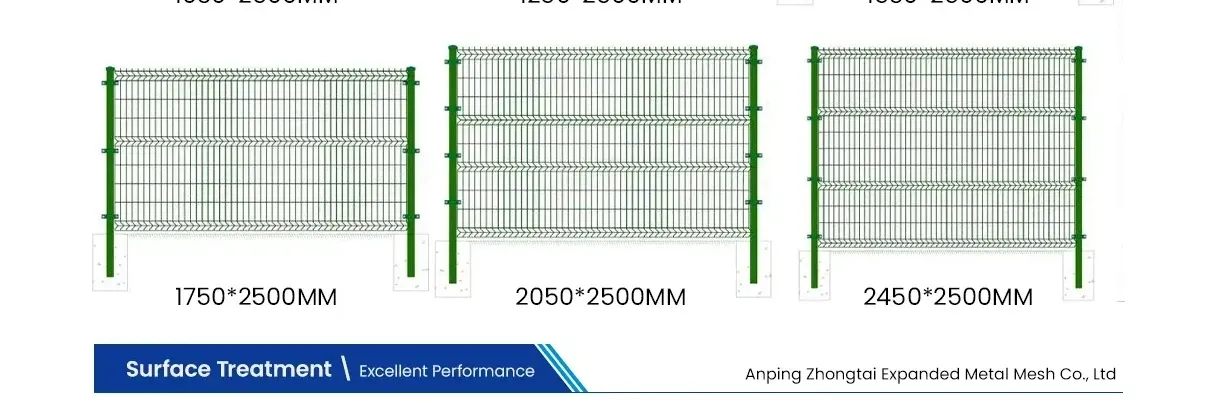 Zhongtai PVC/ Powder Coated Double Edged Steel Iron 3D Welded Wire Mesh Fence
