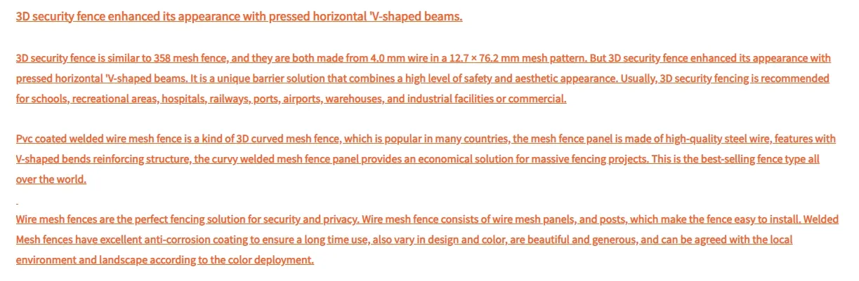 Zhongtai PVC/ Powder Coated Double Edged Steel Iron 3D Welded Wire Mesh Fence