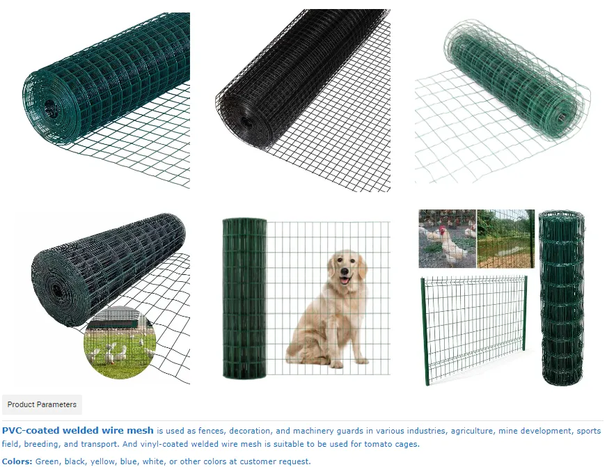 Zhongtai PVC Coated Welded Wire Mesh Rolls China Manufacturers 6.4mm Mesh Size