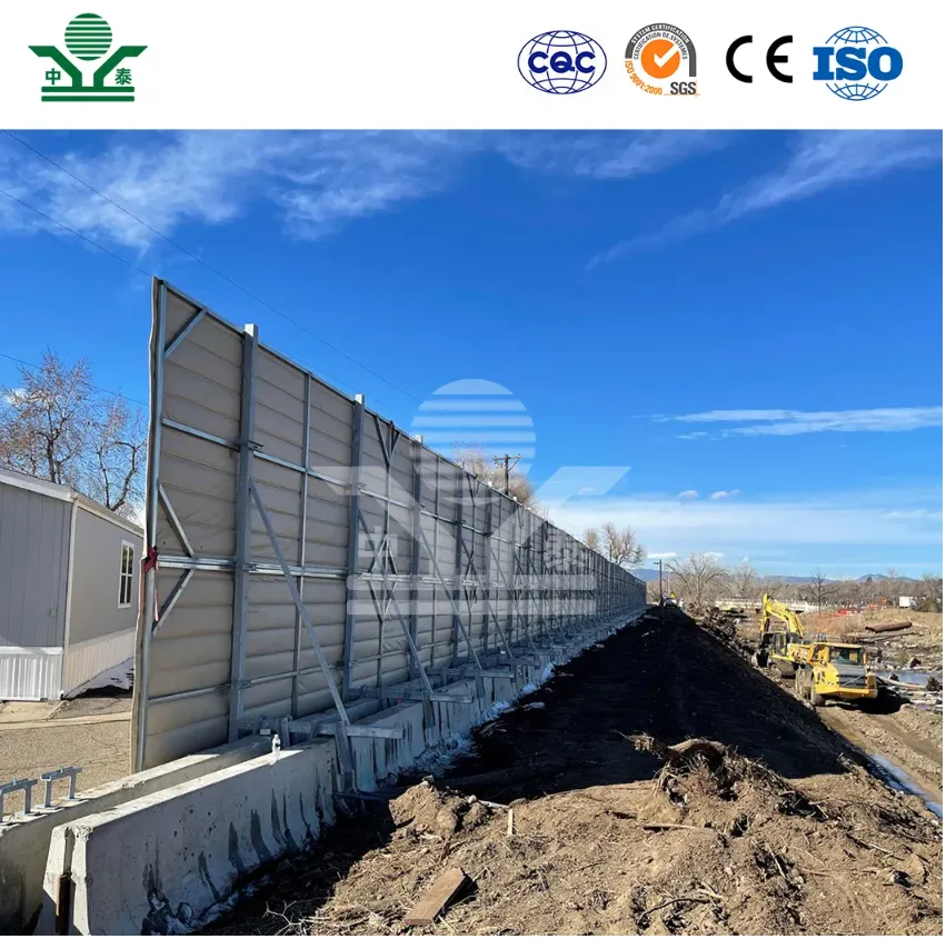 Zhongtai Grey Sound Barrier China Wholesalers Transparent Sound Barrier 80mm 100mm 120mm 140mm Thickness Construction Site Noise Barrier
