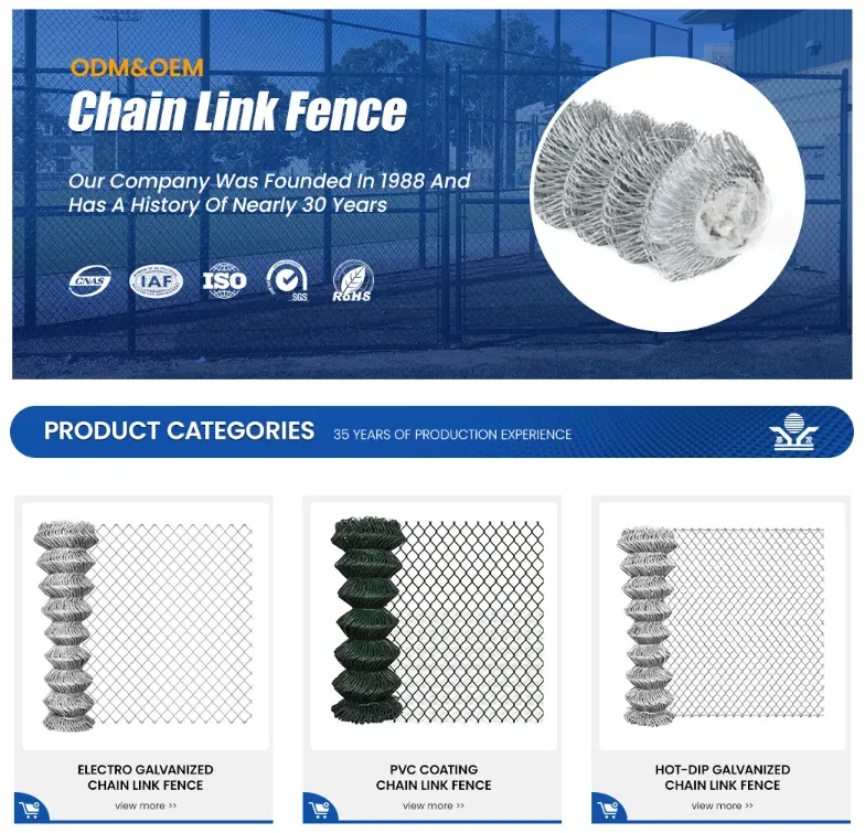 PVC COATED CHIAN LINK SUPPLIERS   0.5mm-0.40mm Width Chain Link Fence