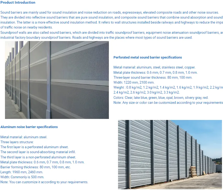 Zhongtai Grey Sound Barrier China Wholesalers Transparent Sound Barrier 80mm 100mm 120mm 140mm Thickness Construction Site Noise Barrier