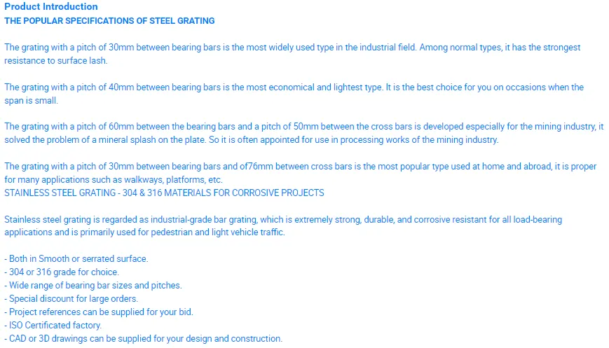 Zhongtai Steel Grating Stairs China Suppliers Galvanised Galvanized (HDG) Steel Grating