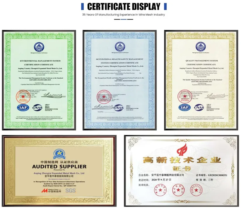 Zhongtai Stainless Steel Plate Medium Thickness Plate Material Expanded Metal Square Mesh China Suppliers 0.5mm 0.6mm 0.8mm Thickness Corten Expanded Metal