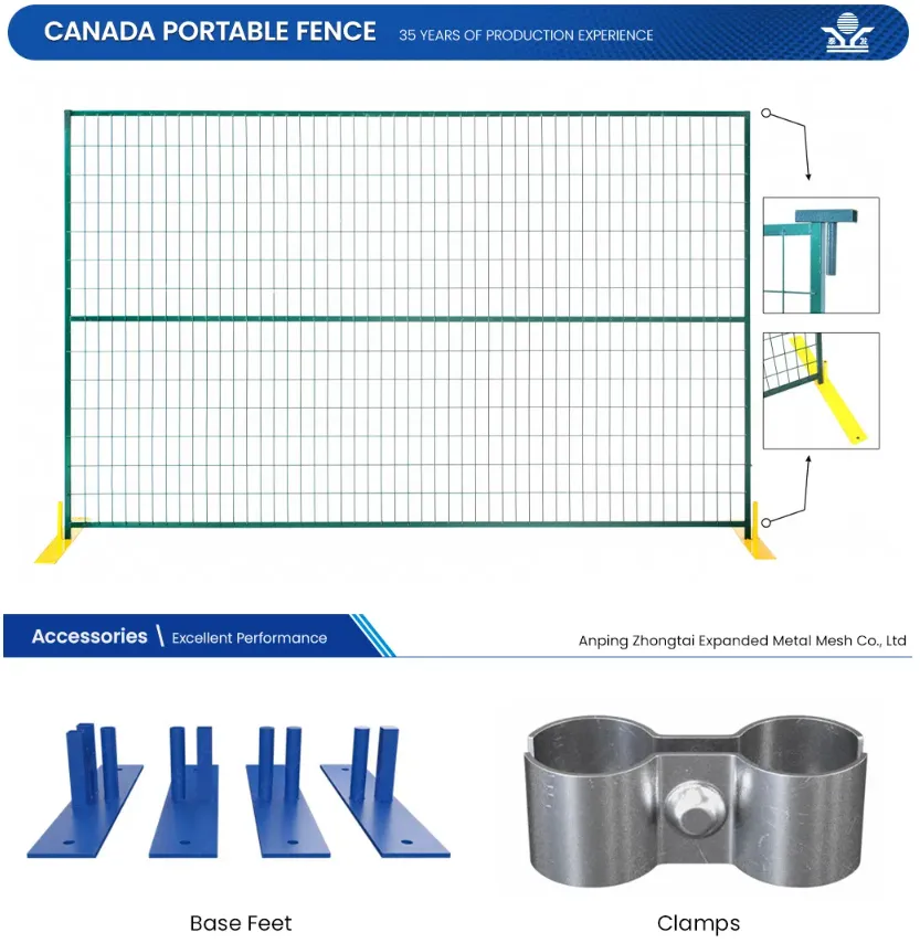 Zhongtai Galvanized Temporary Fence Panels 30 X 30 X 150 mm Exterior Square Steel Rod/Pipe Canada Temporary 6 Foot Fence