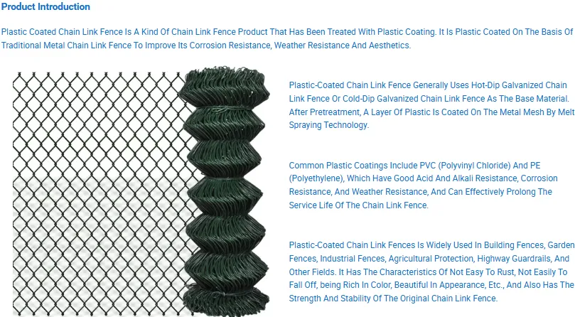 PVC COATED CHIAN LINK SUPPLIERS   0.5mm-0.40mm Width Chain Link Fence
