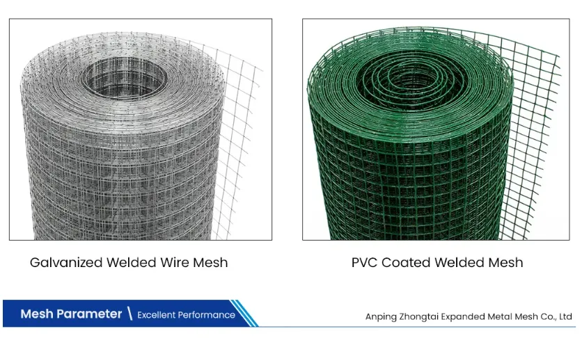 Zhongtai PVC Coated Welded Wire Mesh Rolls China Manufacturers 6.4mm Mesh Size