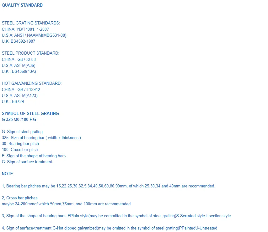 Zhongtai Carbon Steel Bar Grating China Factory Bathroom Shower Grate 2 - 1/4 Inch X 3/16 Inch Heavy Duty Steel Floor Grating