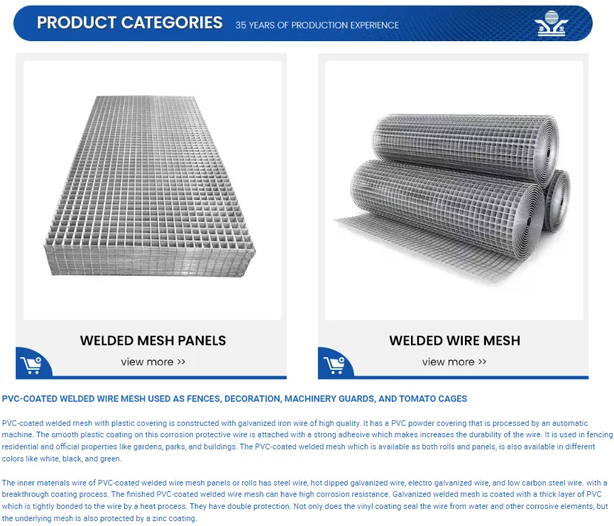 Zhongtai PVC Coated Welded Wire Mesh Rolls China Manufacturers 6.4mm Mesh Size