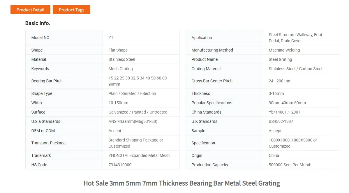 Heavy Duty Stainless Steel Grating for Sturdy Inspection Stairs