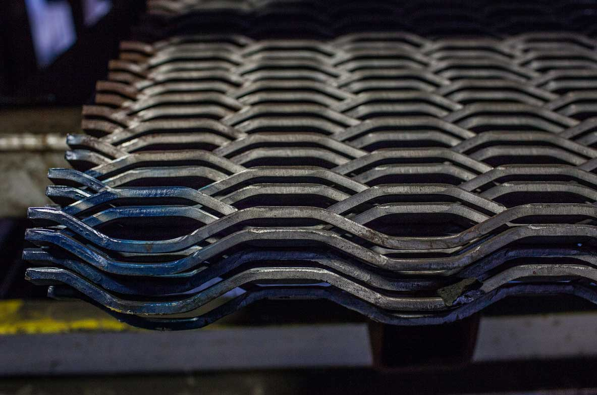 white perforated metal screen