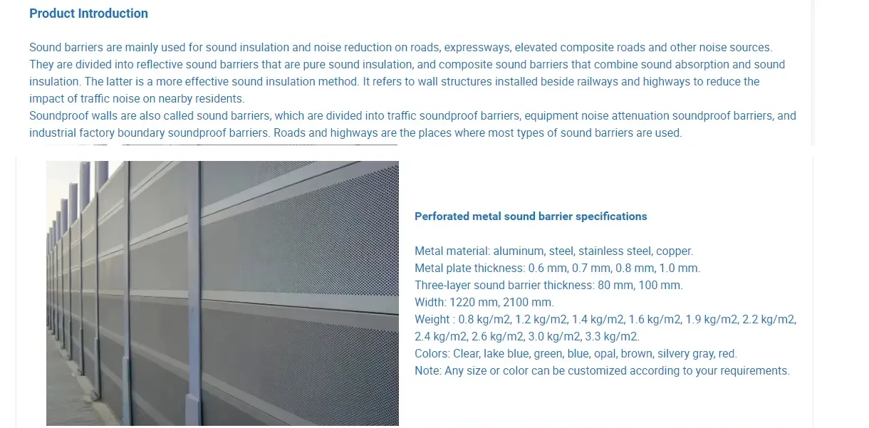 Sound Fenc Barrier China Wholesalers Noise Proof Fencing 2000*5000*70 Bridge Sound Barrier