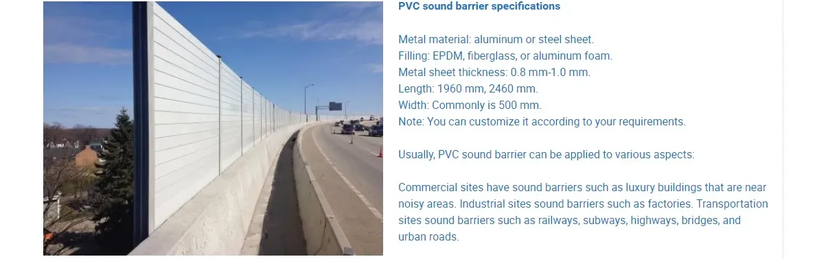 Sound Fenc Barrier China Wholesalers Noise Proof Fencing 2000*5000*70 Bridge Sound Barrier