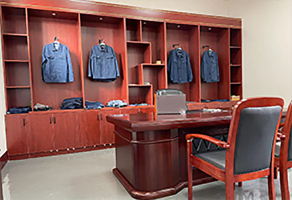 dark gray polo shirt