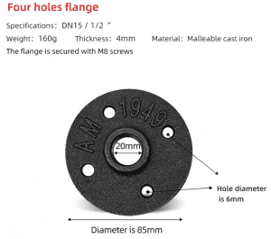 china malleable iron black floor flange