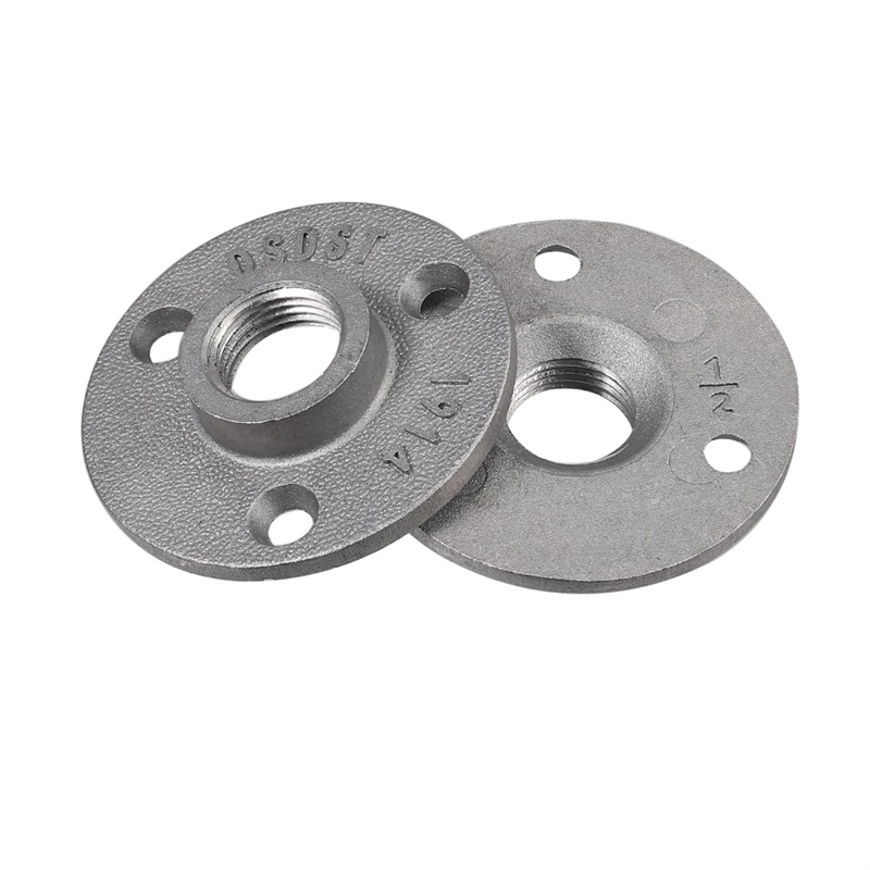 Black Aluminium Alloy Pipe Fitting 3-Hole Floor Flange Home