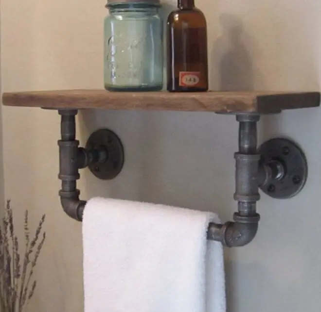 DIY storage shelves metal shelf truck pipe shelf with malleable iron pipe fittings