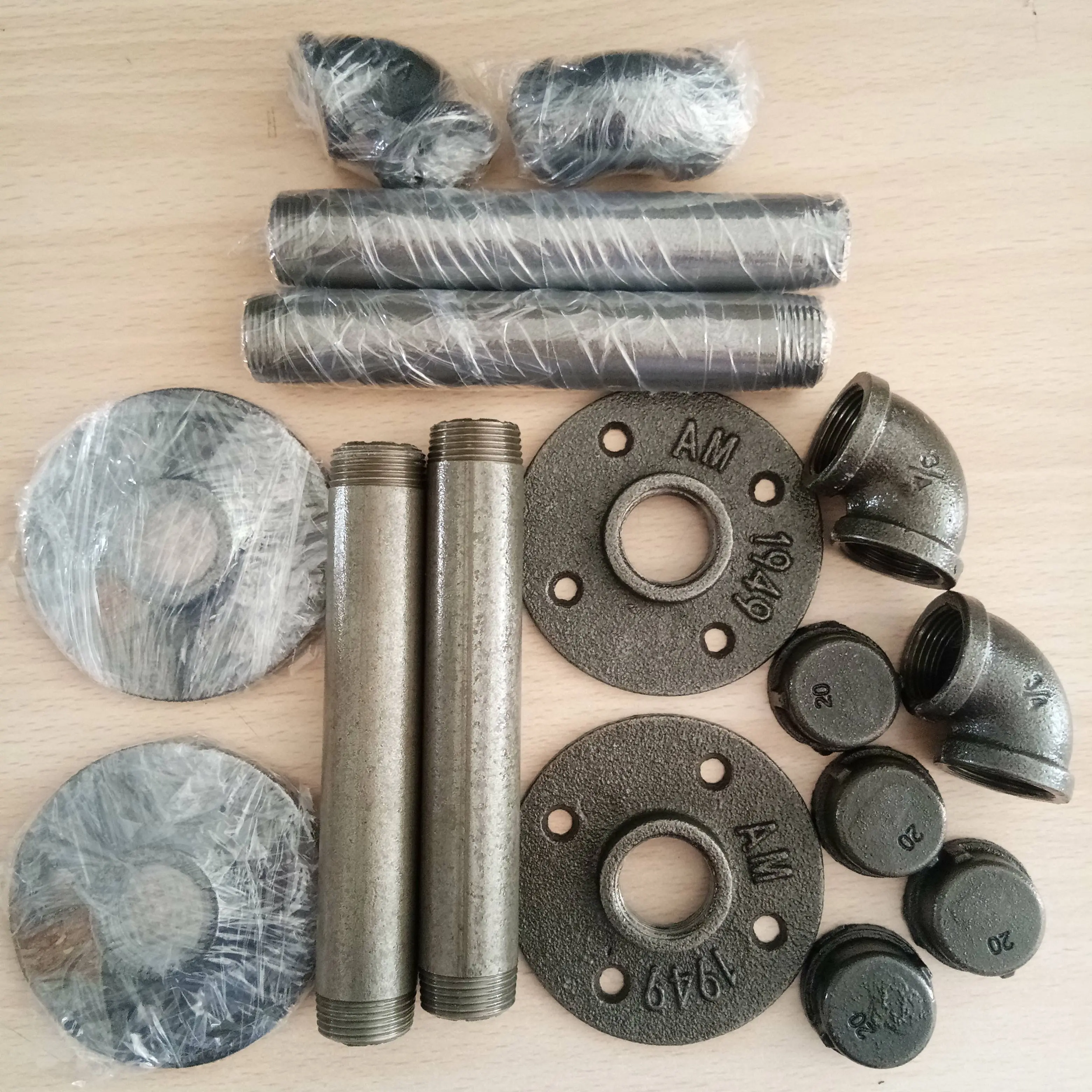 Natural color clear coating cast iron anti rust best quality fittings