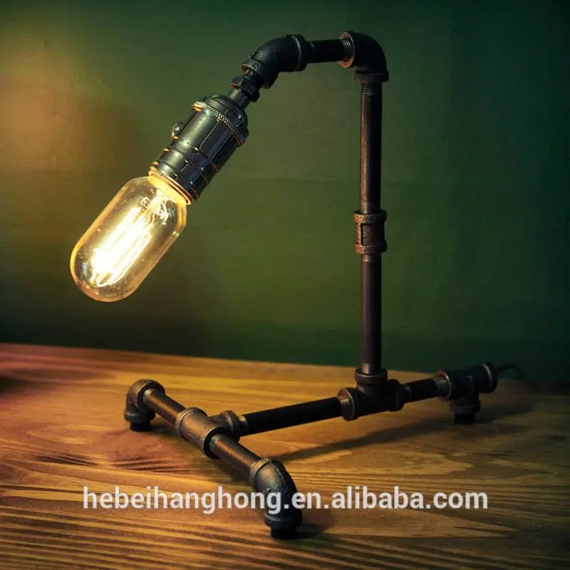 1/2 3/4 1 Inch Metal Pipe Furniture Black Iron Pipe Steampunk Desk Lamp